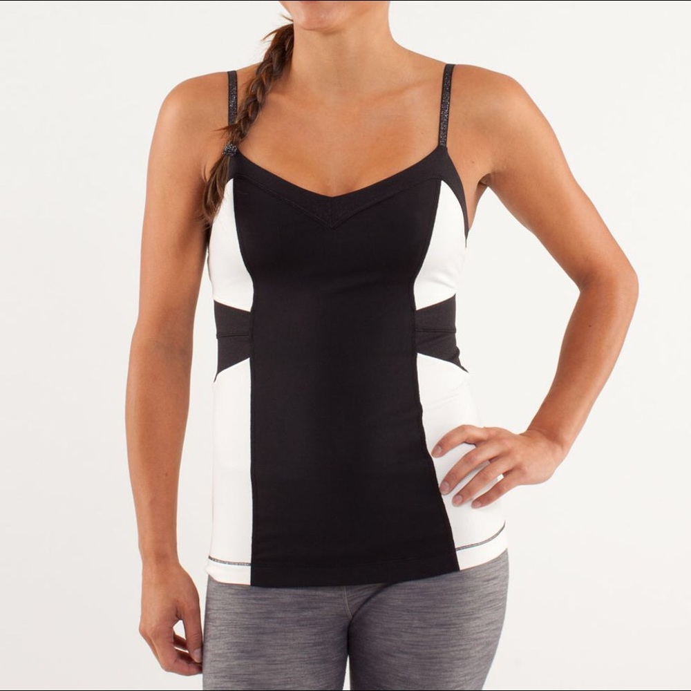 US 8 Lululemon Elongate Yoga Tank Black / Cream